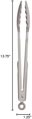 Tovolo Stainless Steel Tongs with Silicone Tip Set 9" 12" with Easy Lock Mechanism for Grilling Air Fryer Cooking Serving Salad, Heat Resistant Silicone Tipped Kitchen Tongs Warm Gray Charcoal Gray - Image 5