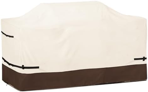 98 Inch Island Grill Cover - 600D Heavy Duty Waterproof All Weather Protection Extra Large Grill Cover,Beige & Brown by Osileyo