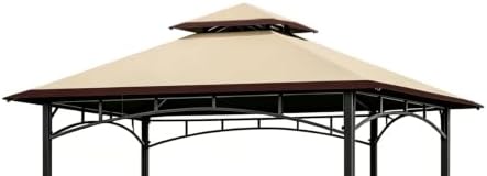 POOLTALE 5x8 FT Grill Gazebo Replacement Top, Outdoor BBQ Gazebo Top Cover, Double Tiered Layer BBQ Roof Gazebo Top Canopy Shelter by Unknown