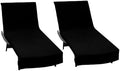 COTTON CRAFT Pool Lounge Chair Cover - 2 Pack Euro Spa Waffle Weave - Black by COTTONCRAFT