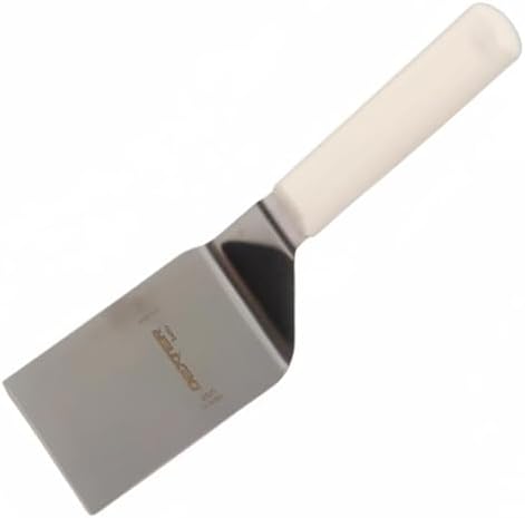 Dexter-Russell Basics 4" x 3" Hamburger Turner | P94854 | Square-End Stainless Steel Spatula with Offset Blade & Polypropylene Handle | Medium Size, NSF Certified by Dexter-Russell