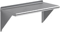 AmGood 14 in. x 30 in. Stainless Steel Wall Shelf with Backsplash - Holds 255 lbs - NSF 18-Gauge, Bullnose Edge | Commercial Microwave Shelf by AmGood