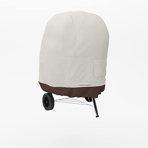 Amazon Basics Waterproof Weather Resistant Kettle Grill Cover for Outdoor Charcoal Kettle BBQ, Durable Polyester Fabric, Secure Straps, 26.5 x 26.5 x 36 inches, Beige by AmazonBasics