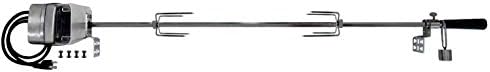 OneGrill Heavy Duty Chrome Steel Universal Grill Rotisserie Kit with 13 Watt 50 lb. Stainless Electric Motor - 53 Inch X 1/2 Inch Hexagon Spit Rod (Grills Up to 45 Inches Wide) NOT for Weber by OneGrill+BBQ+Products