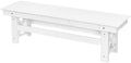 HDPE Outdoor Bench, 55" Patio Bench Outdoor Furniture, Poly Lumber Adirondack Benches, All Weather HDPE Patio Backless Benches for Park, Poolside, Garden, Porch, Pearl by SeeHill