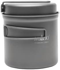 Maxi Titanium Pot 1100ml with Frying Pan Lid – Lightweight Outdoor Camping Cooking Set by Maxi