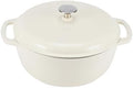 Amazon Basics Enameled Cast Iron Dutch Oven Pot With Lid, 6-Quart, Round, Dual Handles, Heavy-Duty, Oven Safe for Stews, Roasting & Baking, White by AmazonBasics