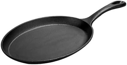 Cast Iron， Pre-Seasoned Griddle Oval 9.25" x 7" W/Handle by HomeVSS
