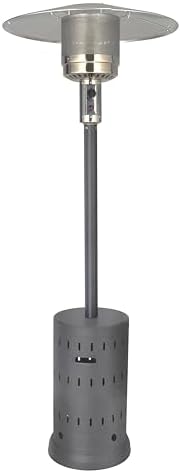 Golden Flame XL-Series Natural Gas Patio Heater, 45,000 BTU, 89" Tall, Push-Button Ignition, Anti-Tilt Safety, Wheels, Hammered Silver/Pewter by GoldenFlame