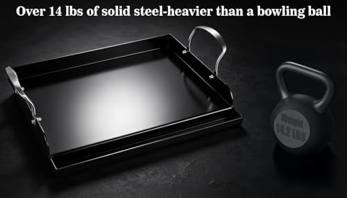 Nonstick Nanoceramic Griddle Plate, Pre-Seasoned Heavy-Duty Flat Top Insert, Universal Outdoor Cooking Griddle for Gas Grill/Charcoal/Gas Stove, Camping, Tailgating, Parties & Backyard BBQ, 17"x13" - Image 3
