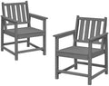 Patio Dining Chair Set of 2, HDPE Outdoor Dining Chair, Ergonomic HDPE Dining Chairs with Deep Seating, All Weather Outdoor Chairs Furniture for Backyard, Deck, Garden, Poolside, Smoke Gray by SeeHill