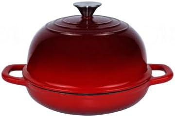 Dutch Oven for Bread Baking Bread Oven for Sourdough Bread Baking, Enameled Cast Iron Dutch Oven Pot with Lid 5 qt Cast Iron Bread Pan, Red by OLLAKOK