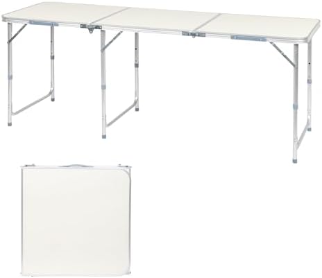 6.0 Ft Folding Portable Camping Table, White by Unknown