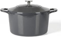 Martha Stewart Gatwick 7 QT Enamel Cast Iron Dutch Oven – Gray, Durable Heavy-Duty Dutch Oven for Slow Cooking, Braising, and Baking by MarthaStewart