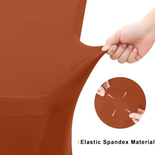 Smiry 2 Pack Spandex Table Cloth 6FT, Elastic Fitted Terracotta Tablecloth - Image 4