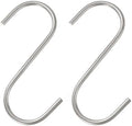 HARFINGTON 2pcs Long S Hooks 4 Inch Extra Long Metal S-Shaped Hanging Hooks High Manganese Steel S Hanger Storage Organizing Tool for Kitchen Garden Bathroom Garage Closet, Silver by HARFINGTON