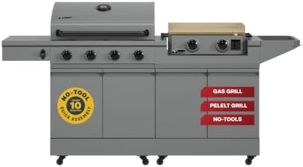 Tytus 2-in-1 Gas Grill 4-Burner, Gas Griddle, Prep Cart, 721 sq in by TYTUS