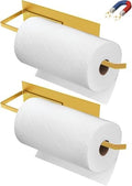 Paper Towel Holder Gold, Magnetic Paper Towel Holder for Fridge, Toilet Paper Roll Holder Magnet Paper Towel Rack Wall Mount Fridge Organizer for Golden Bathroom Kitchen Dorm Room RV Essentials, 2Pack by SeropyDirect