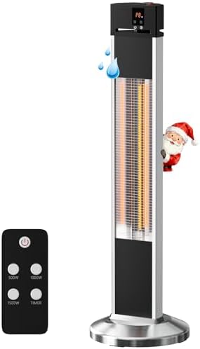 Patio Heater, Outdoor Backyard Garden Porch Infrared Deck Electric heater, Portable Carbon Fiber Freestand with Remote Heater by Danluke