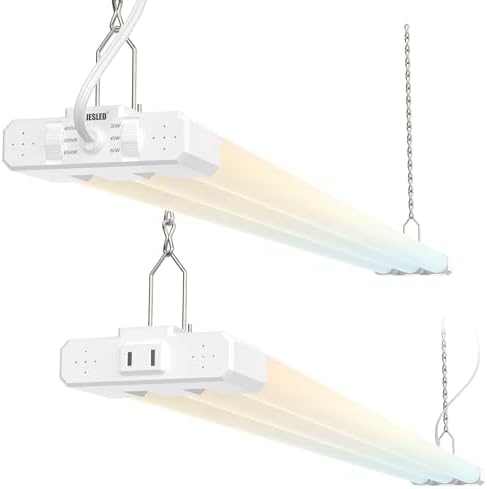 JESLED LED Shop Lights 4FT, 3CCT Selectable 50W 7500LM, Linkable, ETL by JESLED