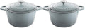 Crock Pot Artisan 5-Quart Round Enameled Cast Iron Dutch Oven – Slate Gray, Heavy-Duty Cookware for Slow Cooking, Roasting, Baking with Lid (Pack of 2) by Crock-PotBrand