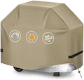 BBQ Gas Grill Cover for Outdoor, Anti-UV, Rip-Proof, 600D Oxford Fade Resistant Material, Barbecue Cover with Hook and Loop Straps & Adjustable Hem Drawstring (Beige, 72”x26”x51”) by TIAOFY