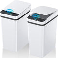 KOEYLE 2 Pack 2.2 Gallon Automatic Touchless Garbage Can, Small Motion Sensor Smart Trash Can, Slim Waterproof Trash Bin for Bedroom, Bathroom, Office, Living Room, White by KOEYLE