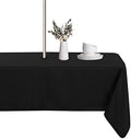 LUSHVIDA Rectangle Outdoor Tablecloth with Umbrella Hole 60x120 Inch Black by LUSHVIDA