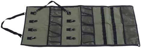 Camping Hanging Organizer, Tent Organizer for Inside with Mesh Pockets Hooks for Camping, RV, Picnic, 600D Oxford Cloth, One Piece Storage Bag, Green - Image 6