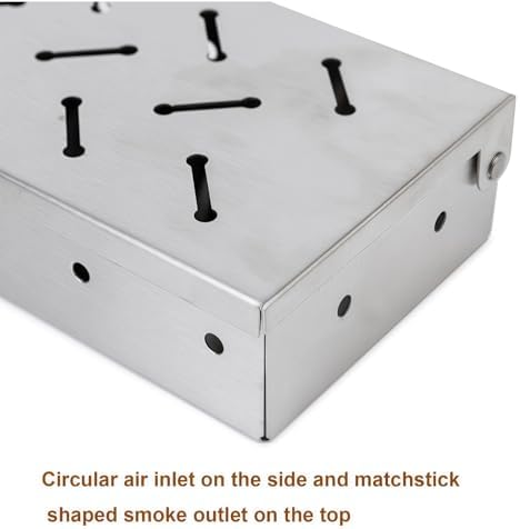 Smoker Box for Gas Grill,Wood Chip Stainless Steel Pellet Smoke Box for All Grills Oven,Hinged Lid, Heavy Duty BBQ Smoked Flavor Accessories Party for Barbecue Outdoor - Image 6