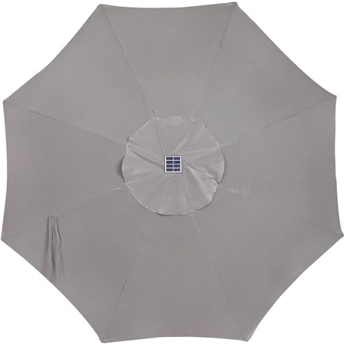 Blissun 9 ft Solar Umbrella, 32 LED Lighted Patio Umbrella, Table Market Umbrella, Outdoor Umbrella for Garden, Deck, Backyard, Pool and Beach (Grey) - Image 4