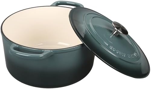 EDGING CASTING Enameled Cast Iron Dutch Oven with Sourdough Bread Baking Kit, Bread Dutch Oven with Lid, Includes Proofing Basket & Baking Tools, 5qt, Slateblue - Image 5