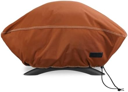 NettyPro Grill Cover for Small Q Series Grills, Waterproof Heavy Duty Portable Grill Cover for Q 2400 Series and Baby Q Gas Grill, Brown by NettyPro
