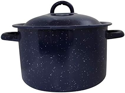 IMUSA USA Speckled Enamel Stock Pot 7.75-Quart, Blue - Image 4