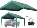 VEVOR Carport Replacement Canopy, 10 x 20 ft Potable Garage Tent Top Tarp, UV-Resistant & Waterproof Car Shelter Tarp, Heavy Duty Car Port Cover with Ball Buggees, Dark Green, Frame Not Included by VEVOR