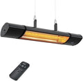 Electric Hanging Patio Heater with remote control, built in Temperature Control, Wall mounted or ceiling mounted, Suit for Outdoor, 1500W, Black by Colliford