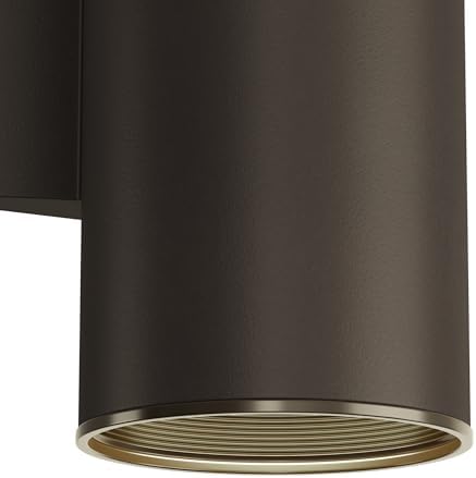 Kichler Cylinders 12" 2-Light Outdoor Cylinder Wall Sconce in Architectural Bronze, (12" H x 4.75" W), 9244AZ - Image 4
