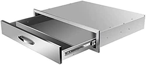 AHLOKI Stainless Steel with Chrome Handle BBQ Island Drawers for Outdoor Kitchen Or Grill Station,30Wx23Dx6.5H - Image 7