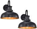 Outdoor Barn Lights, Farmhouse Outdoor Wall Sconces, Rustic Exterior Wall Mount Lights, Vintage Outside Lighting Fixtures, Industrial Black Gold Lanterns for Barn Shed Porch Garage Patio, 2 Pack by Diyel