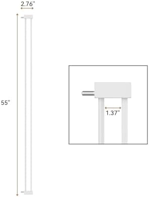 No Pawblems Gate Extension, 2.76" Width Expander for 55.0" Pet Gate, White - Image 2