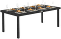 Outsunny 75" x 35" Outdoor Dining Table for 8 People Rectangular Black by Outsunny