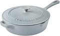 Cuisinart Chef's Classic Enameled Cast Iron Dutch Oven with Lid, Porcelain Enameled Interior, Oven Safe, Induction Compatible, 12-Inch, Chicken Fryer, Matte Grey by Cuisinart