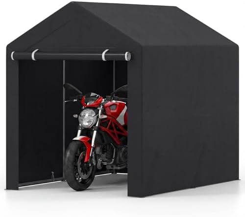 Goplus 7.2 x 5.2 FT Portable Storage Shed, Outdoor Carport Garage Tent by Goplus