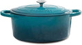 Crock-Pot Artisan 7-Quart Oval Enameled Cast Iron Dutch Oven – Teal Ombre, Durable Cookware for Slow Cooking, Roasting, Baking with Lid by Crock-PotBrand