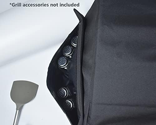 Mini Lustrous Built-in Grill Cover Compatible with 4-Burner Gas Grill, Water-Resistant Island BBQ Grill Top Cover, 34'' (L) x 26'' (W) x 13'' (H) Black - Image 3