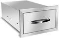 Pull Out Trash Drawer, Lower Sliding Rails Stainless Steel Roll Out Trash Bin Pull Out Tray With Handle For Outdoor Kitchen BBQ Island Grill Station,Single Drawer by OLIPIC