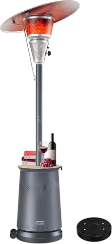 50,000 BTU Patio Heater for Outdoor Use With Adjustable Heat Focusing Top, Portable Propane Patio Heater with Wheels, Stainless Steel Burner for Porch, Deck, Garden, Commercial (Grey) by MarsExplo