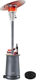50,000 BTU Patio Heater for Outdoor Use With Adjustable Heat Focusing Top, Portable Propane Patio Heater with Wheels, Stainless Steel Burner for Porch, Deck, Garden, Commercial (Grey) by MarsExplo