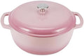 Amazon Basics Enameled Cast Iron Dutch Oven Pot With Lid, 6-Quart, Round, Dual Handles, Heavy-Duty, Oven Safe for Stews, Roasting & Baking, Light Pink by AmazonBasics
