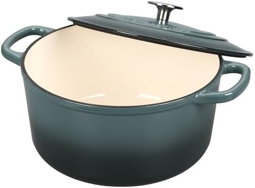 EDGING CASTING Enameled Cast Iron Dutch Oven with Sourdough Bread Baking Kit, Bread Dutch Oven with Lid, Includes Proofing Basket & Baking Tools, 5qt, Slateblue - Image 7